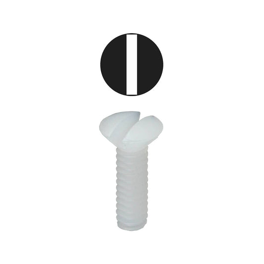 Dottie 414NY Dottie #6-32 x 1/2 in Nylon Slotted Oval Head Wall Plate Screw 414NY