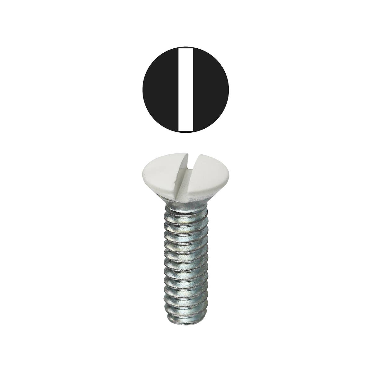 Dottie 414WHT Dottie #6-32 x 1/2 in White Slotted Oval Head Wall Plate Screw 414WHT