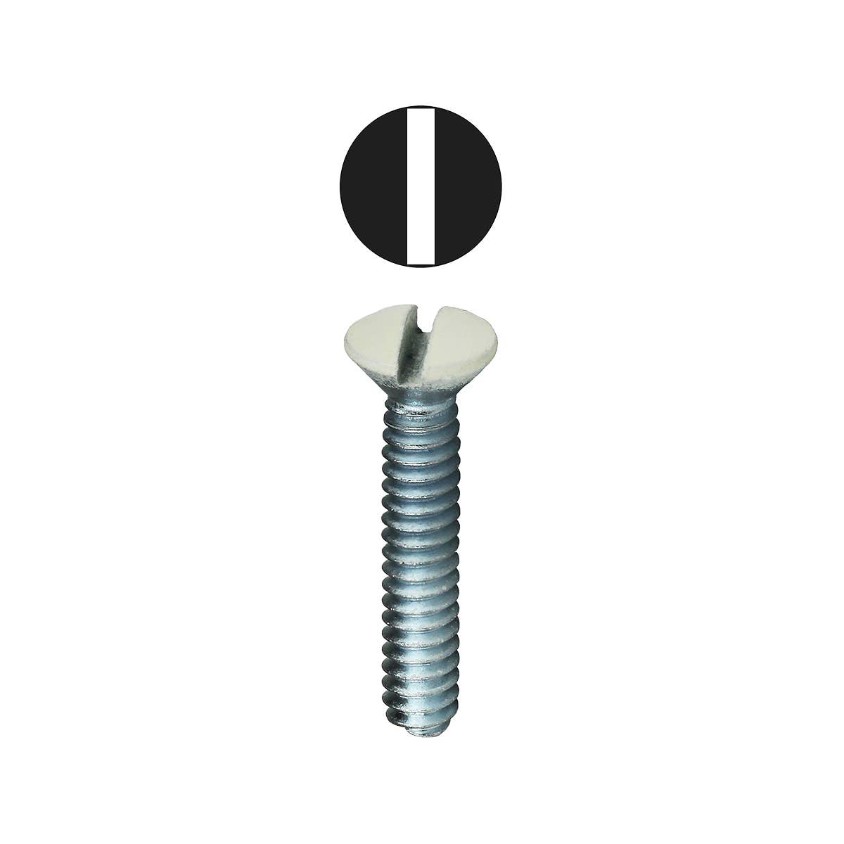 Dottie 415WHT Dottie #6-32 x 3/4 in White Slotted Oval Head Wall Plate Screw 415WHT