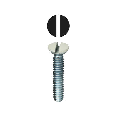 Dottie 416WHT Dottie #6-32 x 1 in White Slotted Oval Head Wall Plate Screw 416WHT