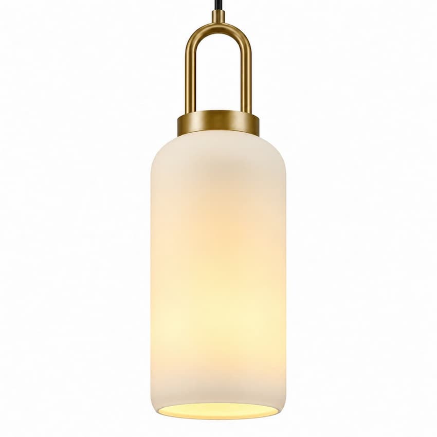 Alora Mood PD401606AGOP Soji Modern Pendant Ceiling Light with Aged Gold Finish, Clear Glass Shade and Omnidirectional Illumination