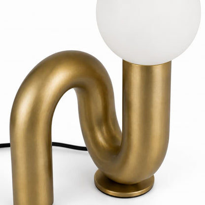 Alora Mood TL420107BG Sadie Modern Accent Table Lamp in Brushed Gold with Organic Curved Form and Omnidirectional Illumination