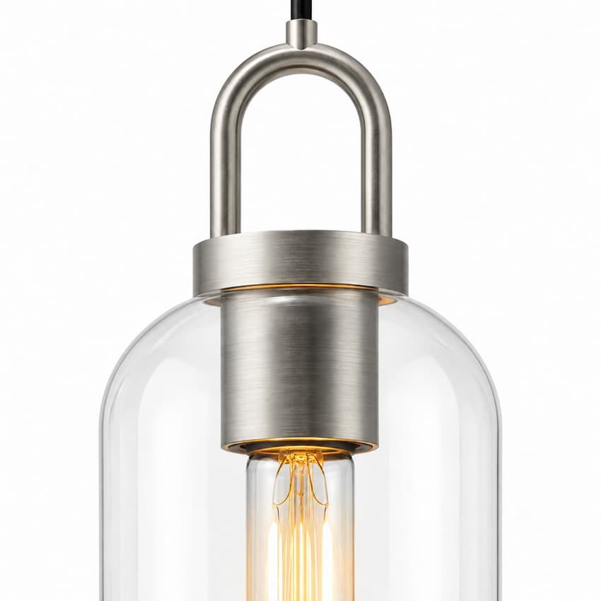 Alora Mood PD401505BNCL Soji Modern Pendant Ceiling Light with Brushed Nickel Finish, Clear Glass Shade and Omnidirectional Illumination