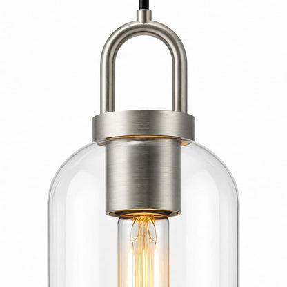 Alora Mood PD401505BNCL Soji Modern Pendant Ceiling Light with Brushed Nickel Finish, Clear Glass Shade and Omnidirectional Illumination