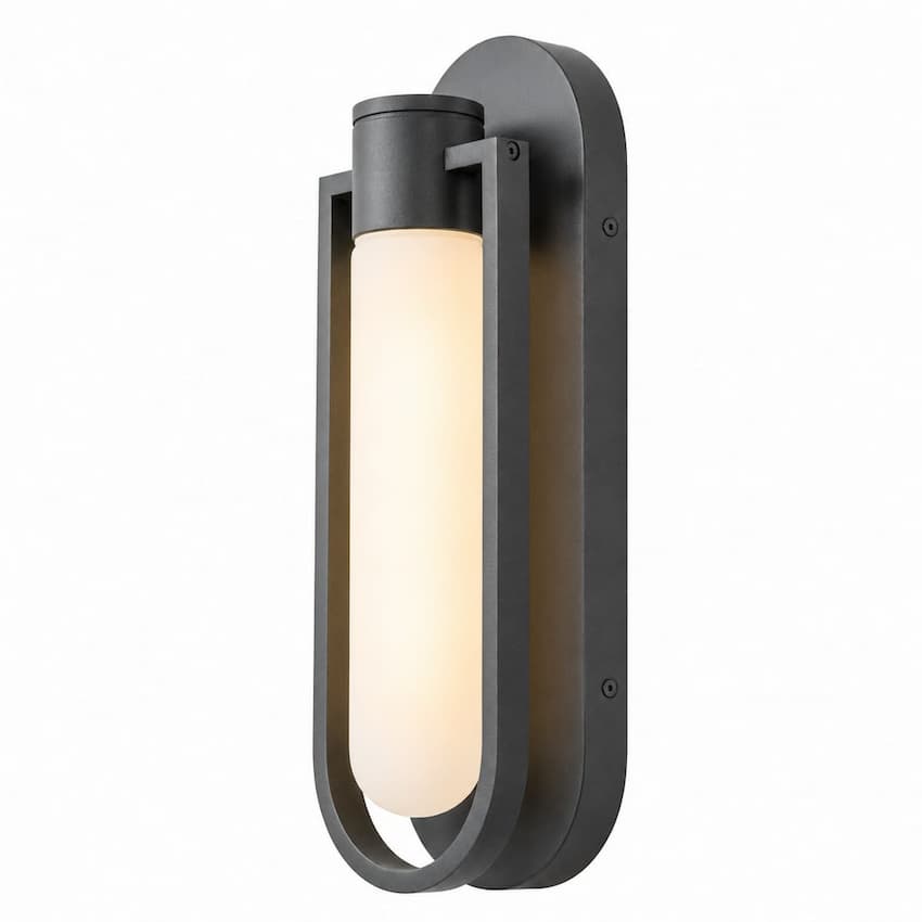 Abra Siren 50101ODW contemporary outdoor wall light featuring marine-grade construction and a frosted glass diffuser for wet locations