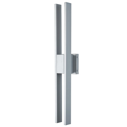 Modern Abra Slate twin-bar wall sconce designed for entryways, patios, facades, and wet location exterior spaces