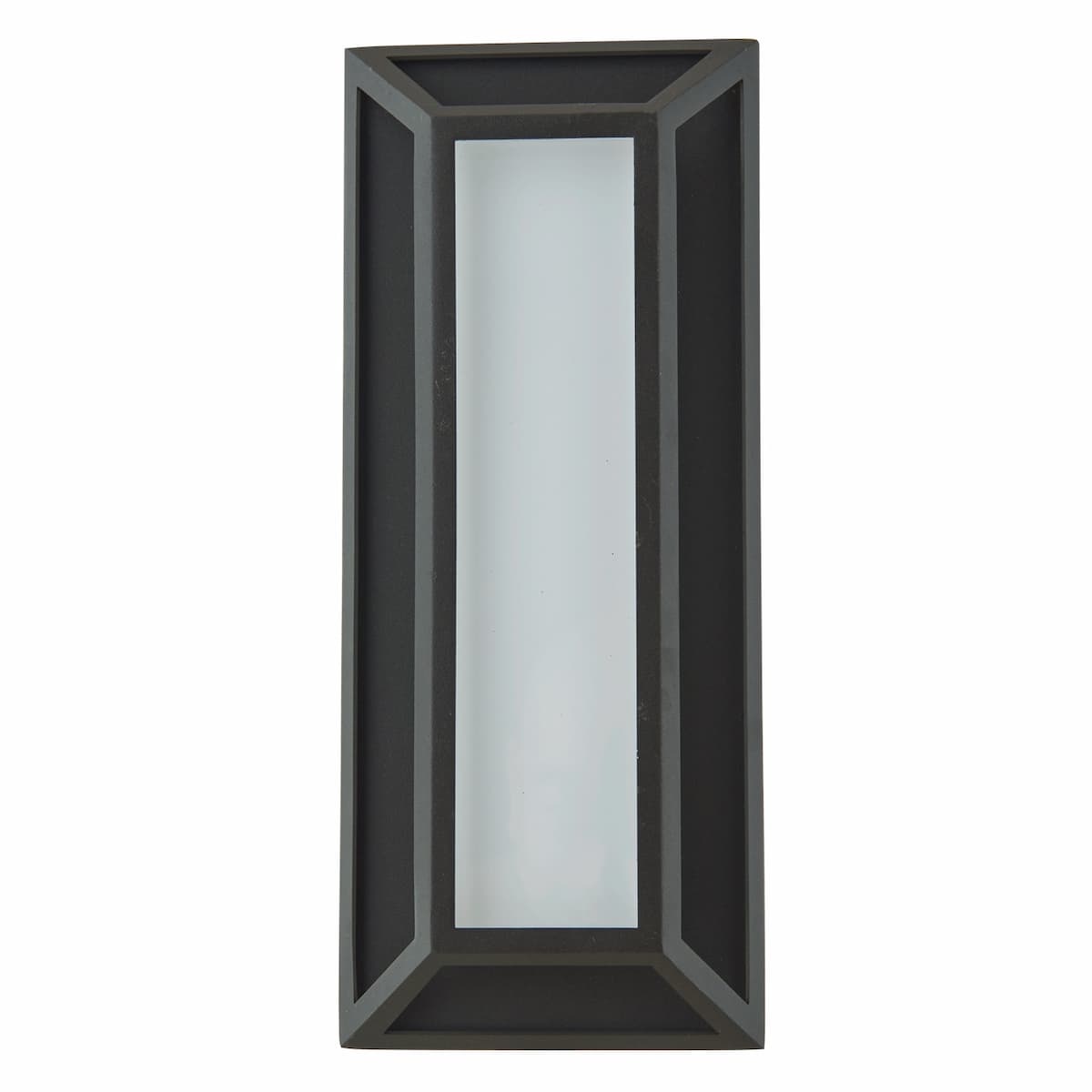 Wet location rated outdoor wall light with sleek miter glass design