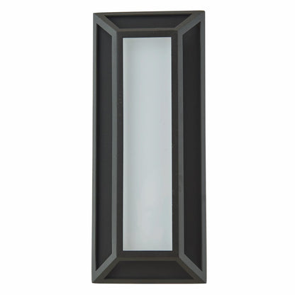 Wet location rated outdoor wall light with sleek miter glass design