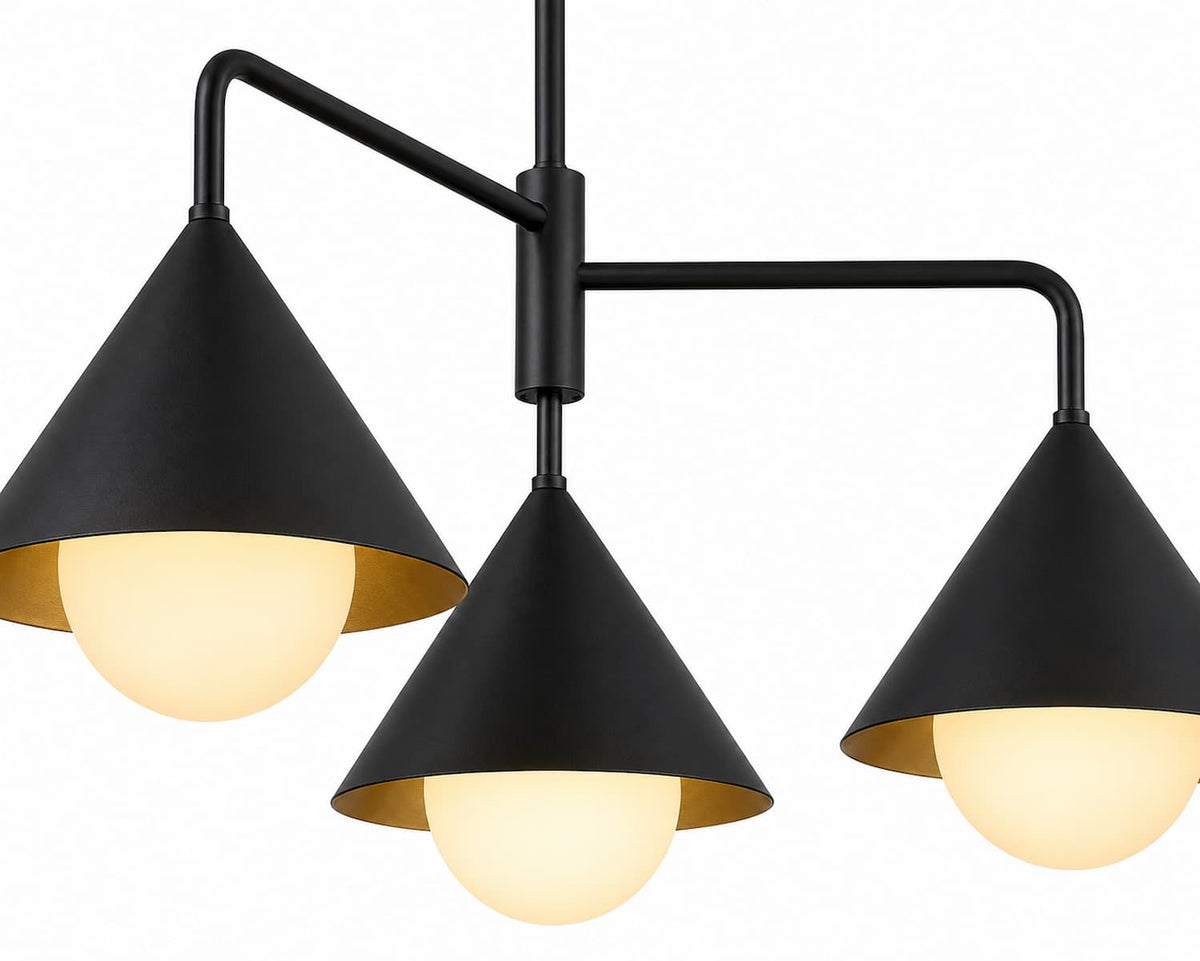 Alora Mood CH485245MBOP Remy 38-Inch Chandelier in Matte Black Finish with Matte Opal Glass Shades