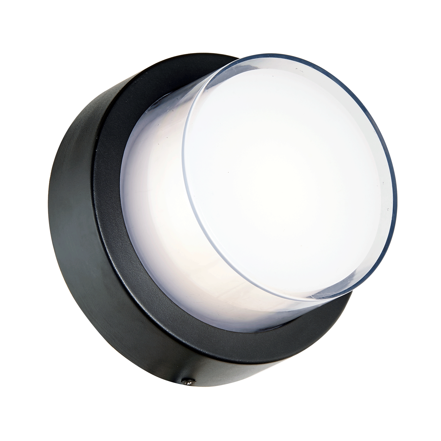 Abra Geo Round Wet Location Wall Sconce Matte Black