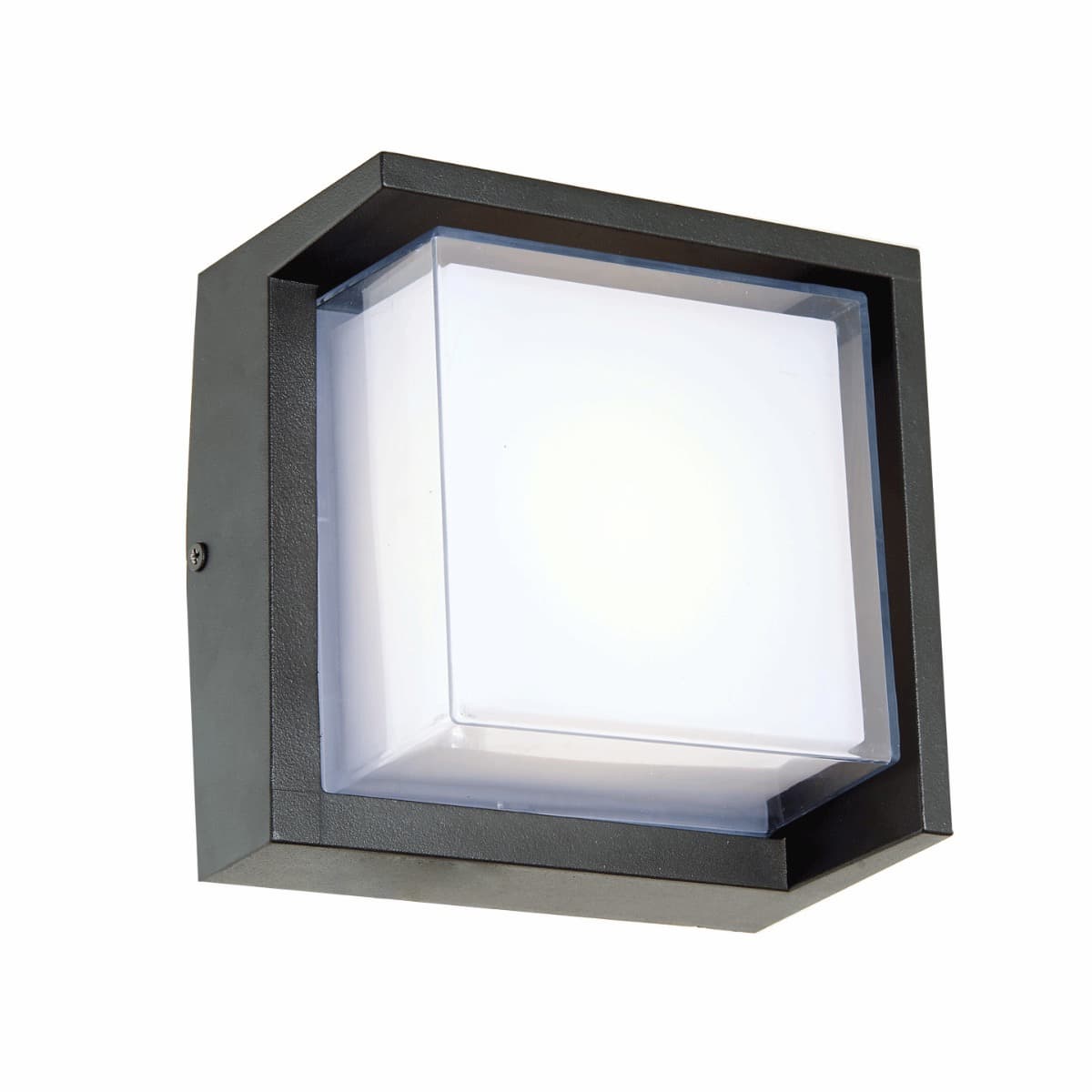 Abra Geo 50023ODW square hooded outdoor wall sconce designed for modern wet location exterior lighting