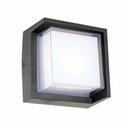 Abra Geo 50023ODW square hooded outdoor wall sconce designed for modern wet location exterior lighting