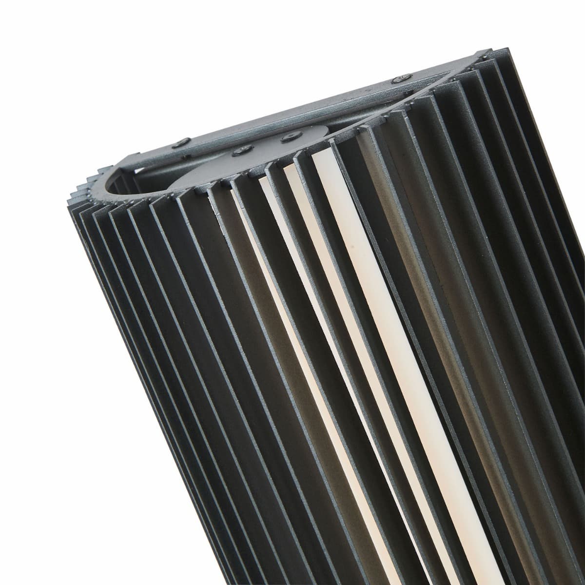 Abra 50033ODW Lava outdoor LED wall sconce with ribbed marine-grade steel body for contemporary exterior lighting