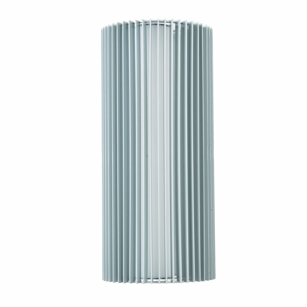 Abra Lava marine-grade steel wall fixture with decorative ribbed design and selectable 3CCT lighting for outdoor spaces