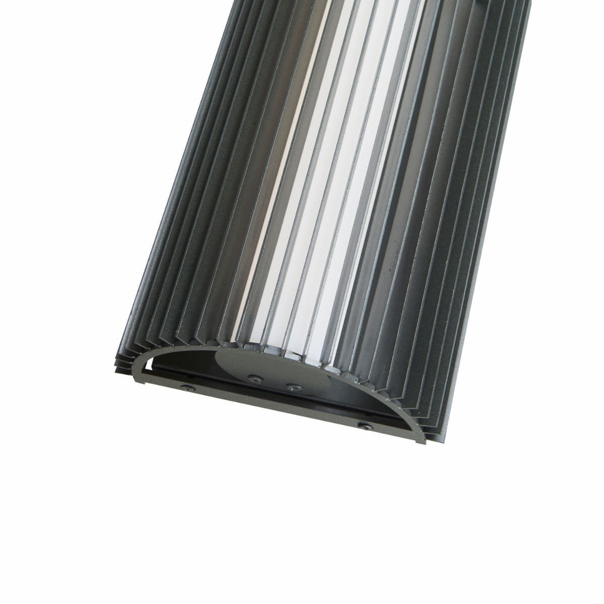 Abra Lava 3CCT wall sconce with ribbed marine-grade steel body designed for stylish and durable outdoor illumination