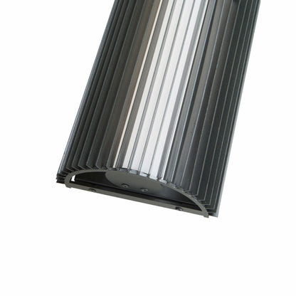 Abra Lava 3CCT wall sconce with ribbed marine-grade steel body designed for stylish and durable outdoor illumination