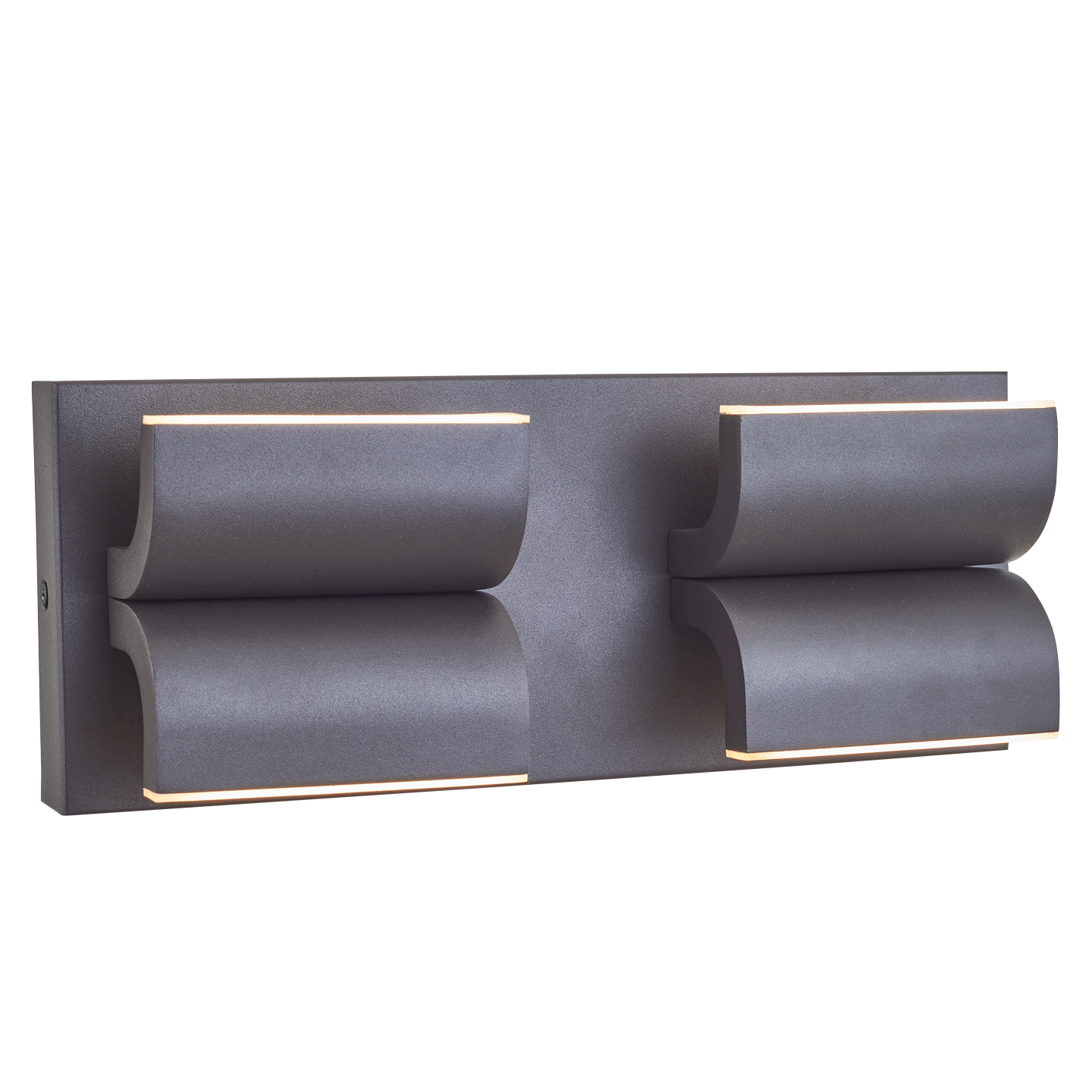 Abra Willow Wet Location 4 Light Curved Aluminum Wall Fixture Matte Black