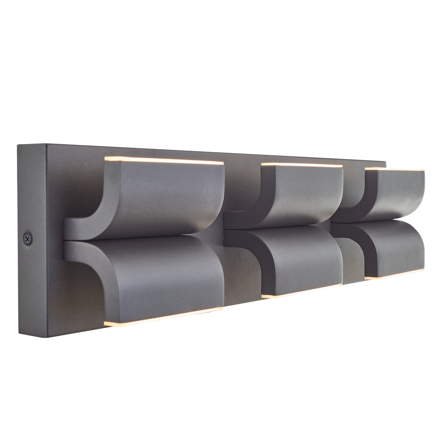 Abra Willow Wet Location 6 Light Curved Aluminum Wall Fixture Matte Black