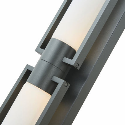 Modern exterior wall sconce with frosted glass diffuser for soft illumination
