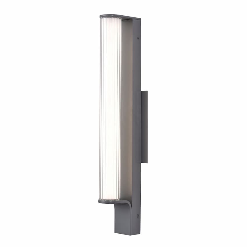 Abra Lighting 50104ODW Macie wet location wall light with 24-inch vertical profile and contemporary ribbed glass diffuser