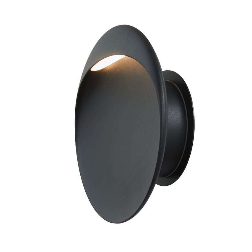 Abra Lighting Sol 50105ODW 8-inch LED outdoor wall fixture with frosted glass diffuser and contemporary round design