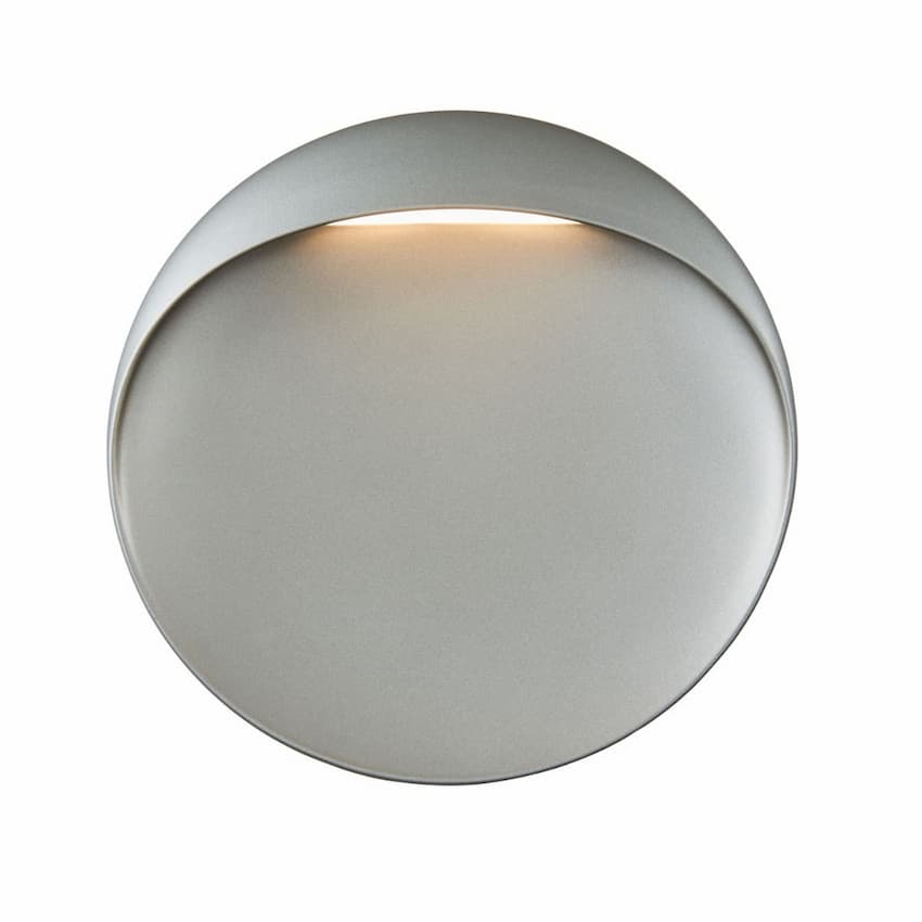 Abra Lighting Sol 50105ODW modern outdoor wall sconce with frosted glass diffuser, available in Silva and matte black finishes