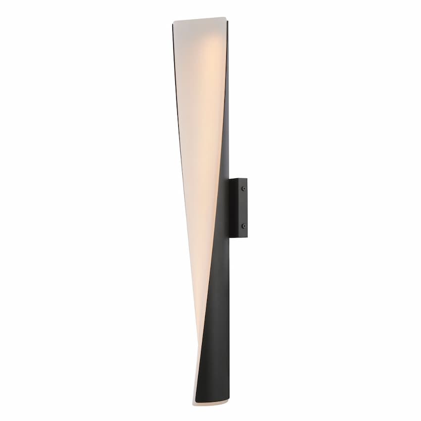 Abra Lighting Vortex 50117ODW 28-inch outdoor wall sconce with twirled acrylic diffuser and modern architectural design