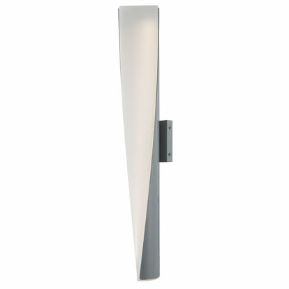 Abra Vortex 50117ODW 3CCT outdoor wall light featuring a 28-inch vertical profile, 90 CRI LED and contemporary twisted acrylic design