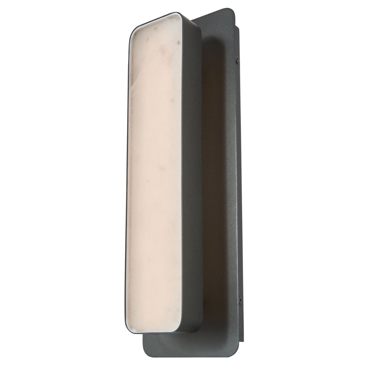Abra Ingot 3CCT Solid Alabaster Outdoor Wall Sconce Matte Black