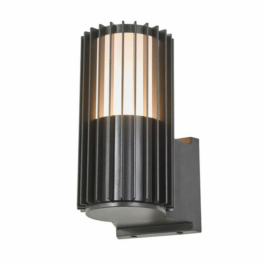 Abra Lava 50146ODW single-light outdoor wall sconce with ribbed metal design for modern exterior and architectural lighting