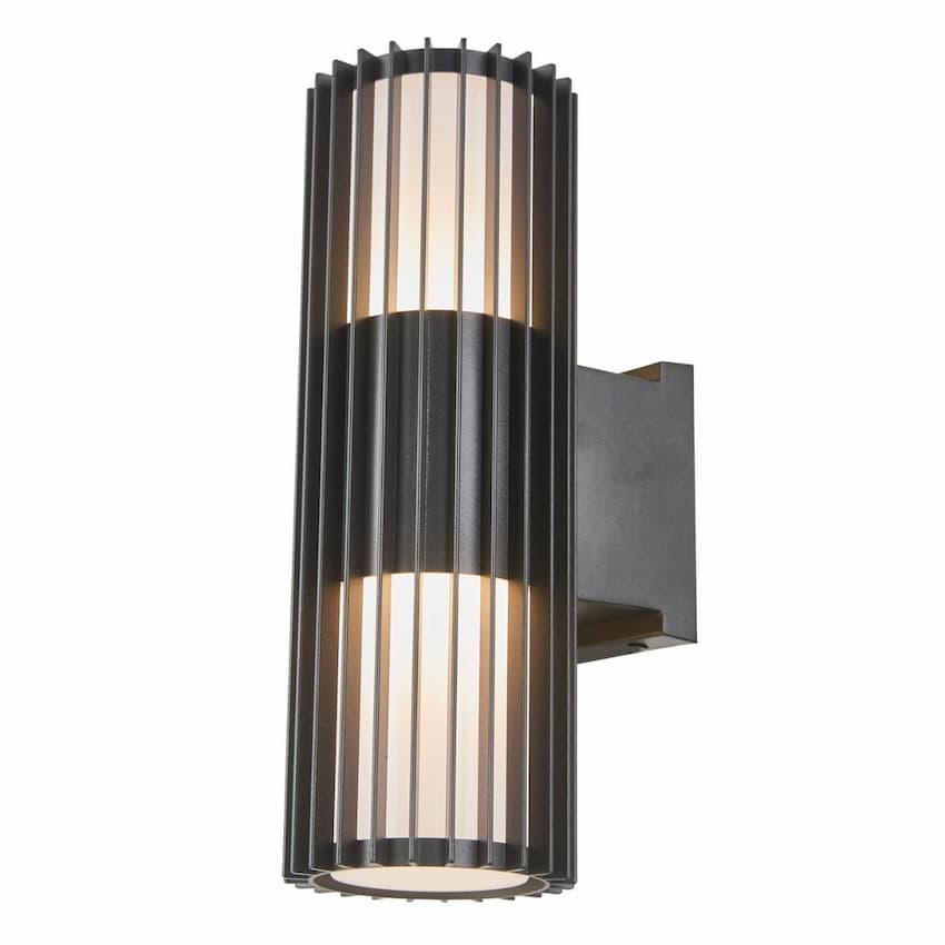 Abra Lava 50147ODW two-light outdoor wall sconce with ribbed design for modern exterior and architectural lighting