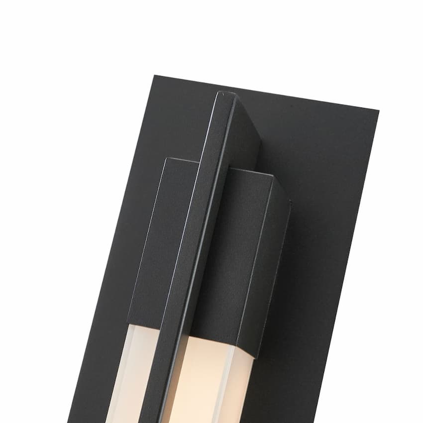 Abra 50149ODW Electron 20-inch exterior wall sconce with modern mitered glass construction for sophisticated outdoor illumination
