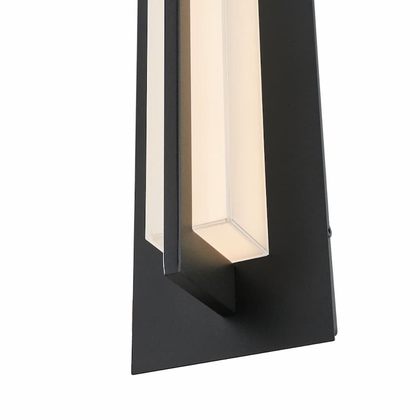 Modern Abra Electron 50149ODW mitered glass outdoor wall sconce for entryways, patios, exterior walls, and architectural accent lighting