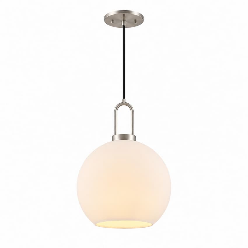 Alora Mood Soji PD601710BNOP 10-Inch Pendant Light in Brushed Nickel Finish with Opal Matte Glass Globe