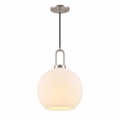 Alora Mood Soji PD601710BNOP 10-Inch Pendant Light in Brushed Nickel Finish with Opal Matte Glass Globe