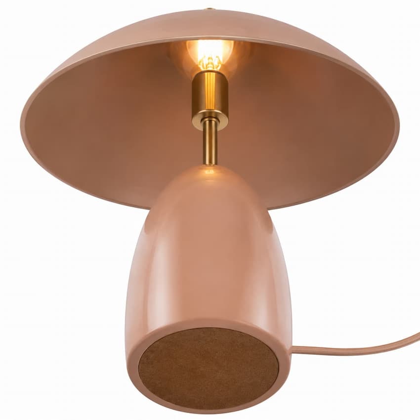 Alora Mood Poppy Collection TL437012PEC Modern Peach Table Lamp with Aluminum and Steel Construction and Integrated 3000K LED