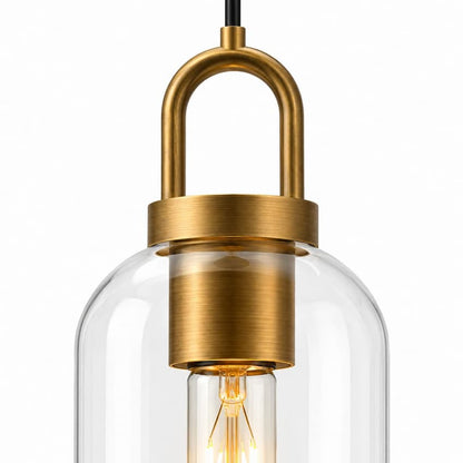 Alora Mood PD401505AGCL Soji Mini Pendant Ceiling Light with Aged Gold Metal Frame and Clear Glass Shade