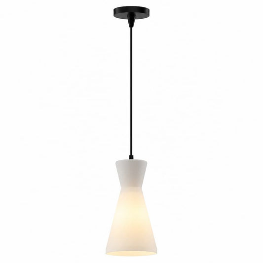 Alora Mood Betty PD473706MBOP 6-Inch Pendant Light in Matte Black with Steel and Glass Construction