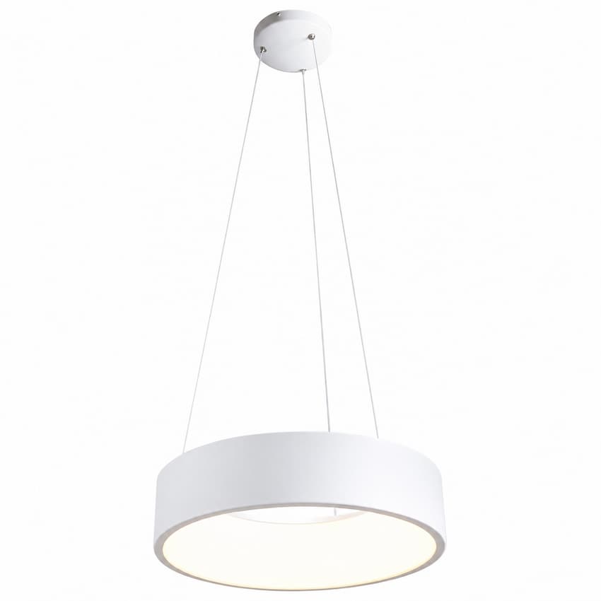 Nuvo Orbit 62-1455 18-inch LED pendant with white finish and contemporary round ring design