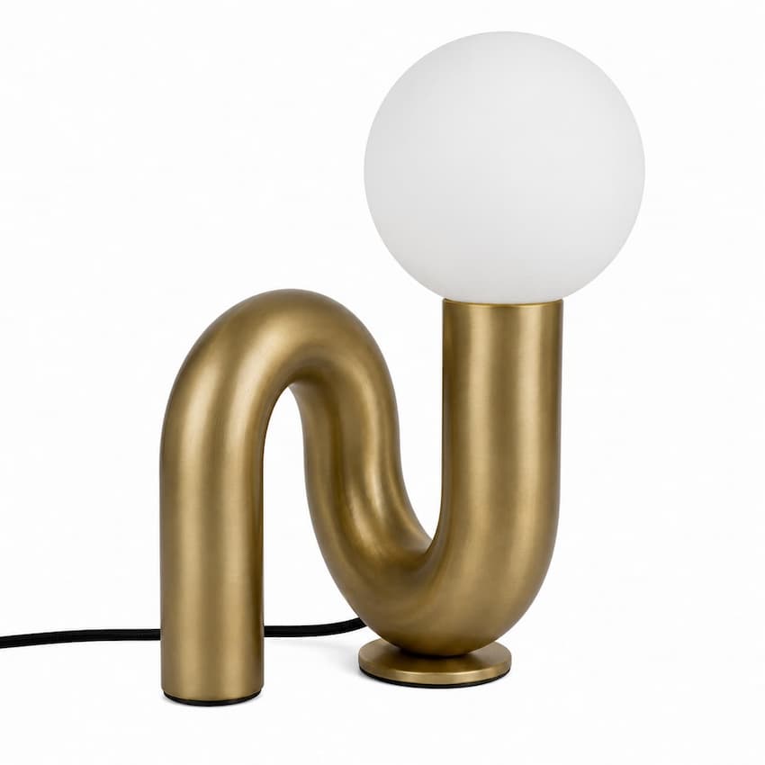 Alora Mood Sadie Collection TL420107BG Table Lamp with Brushed Gold Steel and Polyresin Construction and E26 Bulb Base