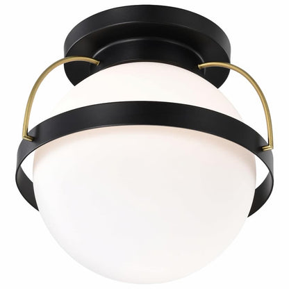 Satco 60-7771 Lakeshore 1-light flush mount ceiling fixture with E26 medium-base ST19 bulb socket