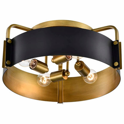 Satco 60-7841 Altos 4-light semi-flush ceiling fixture with E26 medium-base ST19 bulb sockets