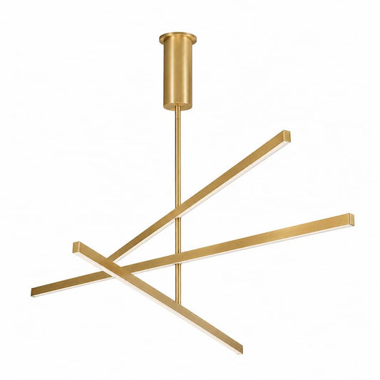 Kuzco Vega CH10356 56-inch LED chandelier with adjustable linear light bars and sleek contemporary design