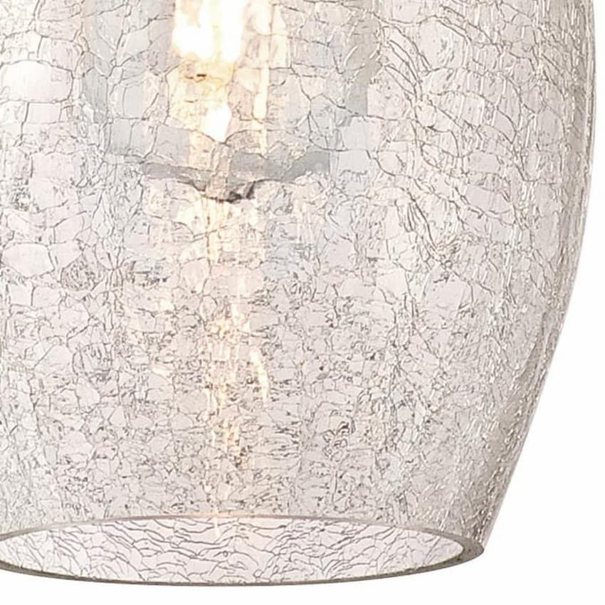 Westinghouse 6105700 Carsley indoor mini pendant with textured clear crackle glass shade and adjustable hanging cord