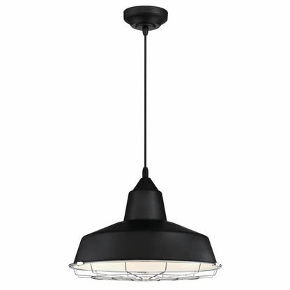 Westinghouse Lighting Academy 6131900 LED pendant with black finish and removable chrome cage in a vintage industrial design