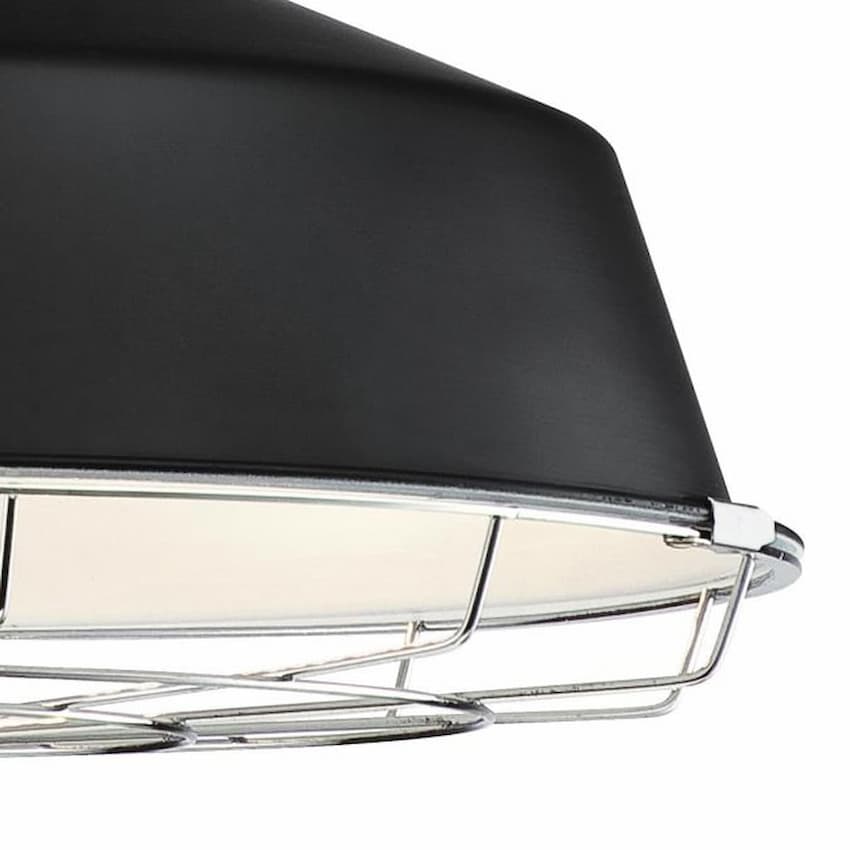 Westinghouse Academy 6131900 dimmable LED pendant with removable chrome cage, adjustable 50-inch cord and 1850-lumen light output