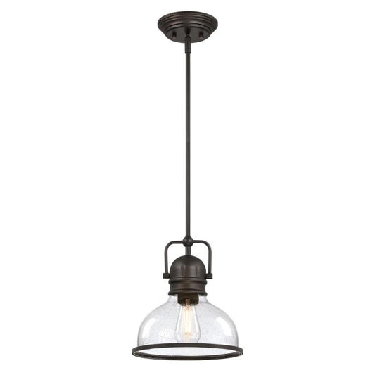 Westinghouse 1-light pendant light, black, with clear seeded glass