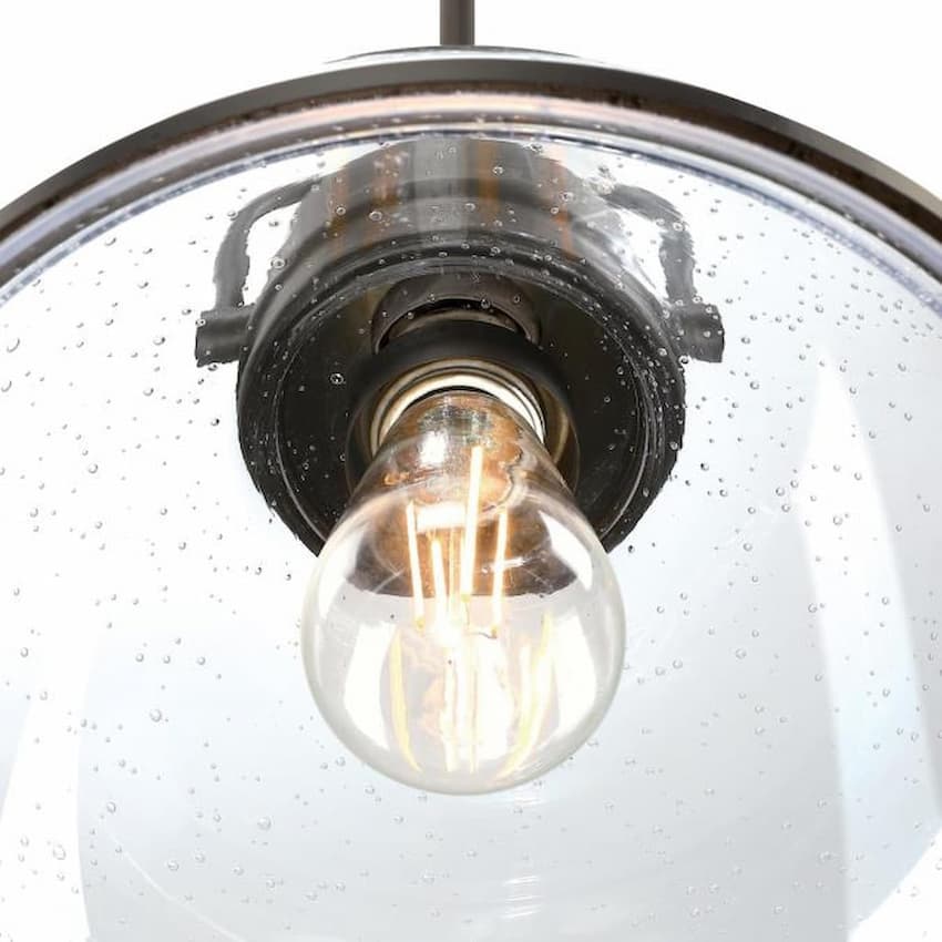 Westinghouse Lighting 6132100 Boswell pendant light with 10.75-inch clear seeded glass shade and adjustable hanging rods