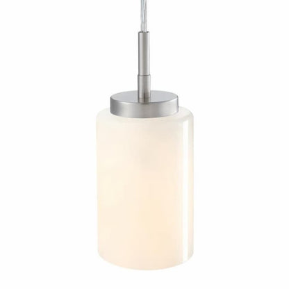 Westinghouse Lighting 6135300 Shamus pendant light with 5-inch white opal glass shade, brushed nickel hardware and contemporary design