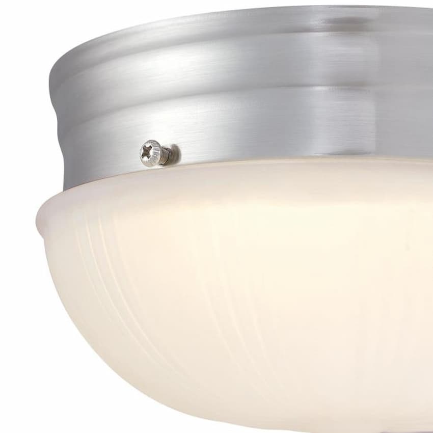 Westinghouse 6137000 brushed nickel LED ceiling fixture with elegant frosted glass shade and 1000-lumen output